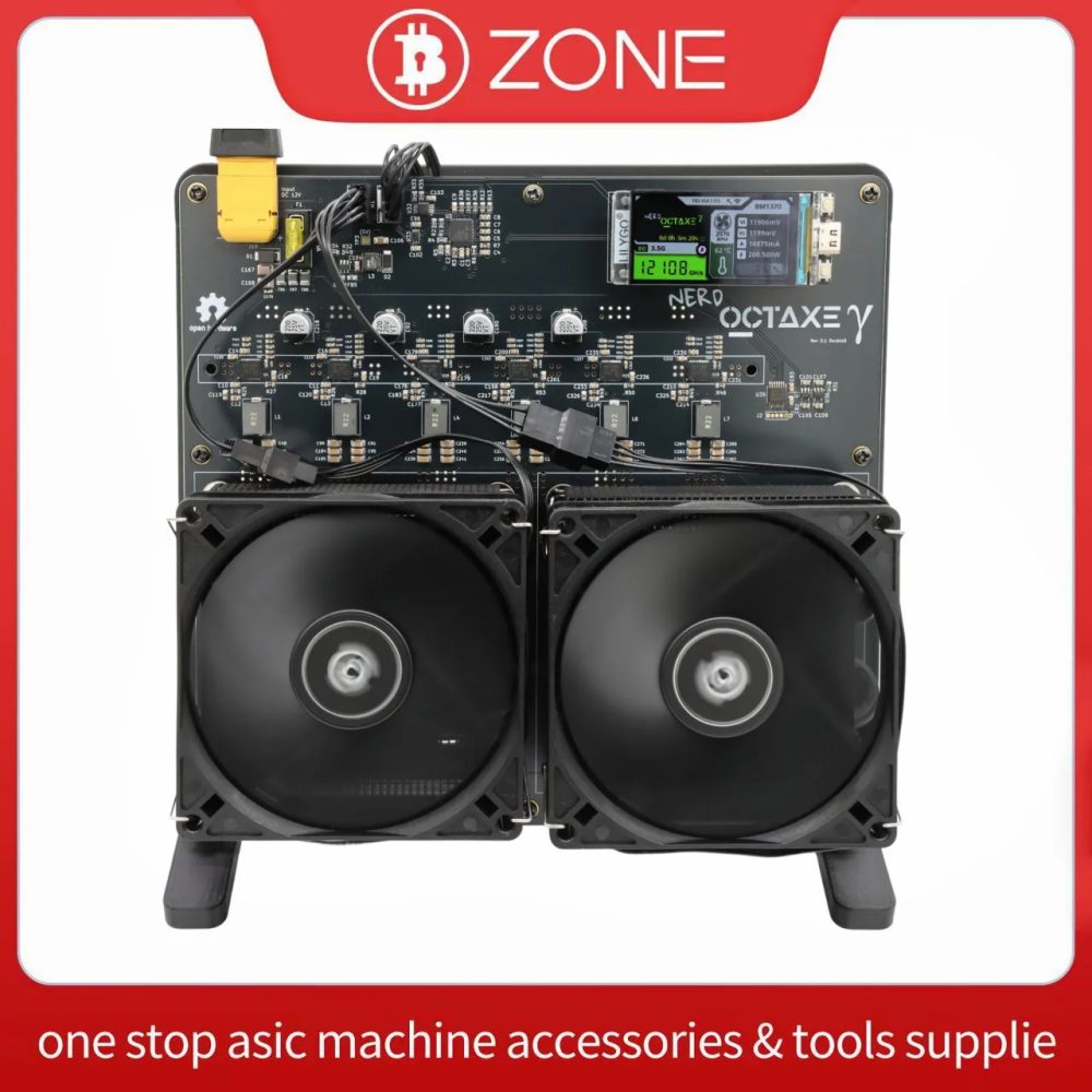 NerdOCTAxe Rev3.1 12Th/s 200W BM1370 Asic Chip Open Source Bitcoin Solo Miner mit 12V 18A Netzteil