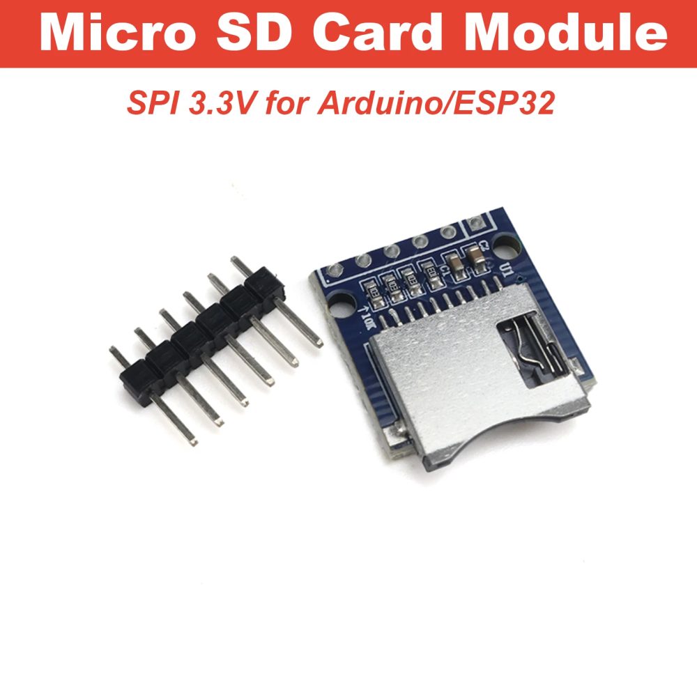 Micro-SD-Kartenmodul SPI 3,3V TF-Kartenanschlüsse NICHT Gelötet für Arduino ESP32 Datenlogger Speicher Shield Breakout Board DIY