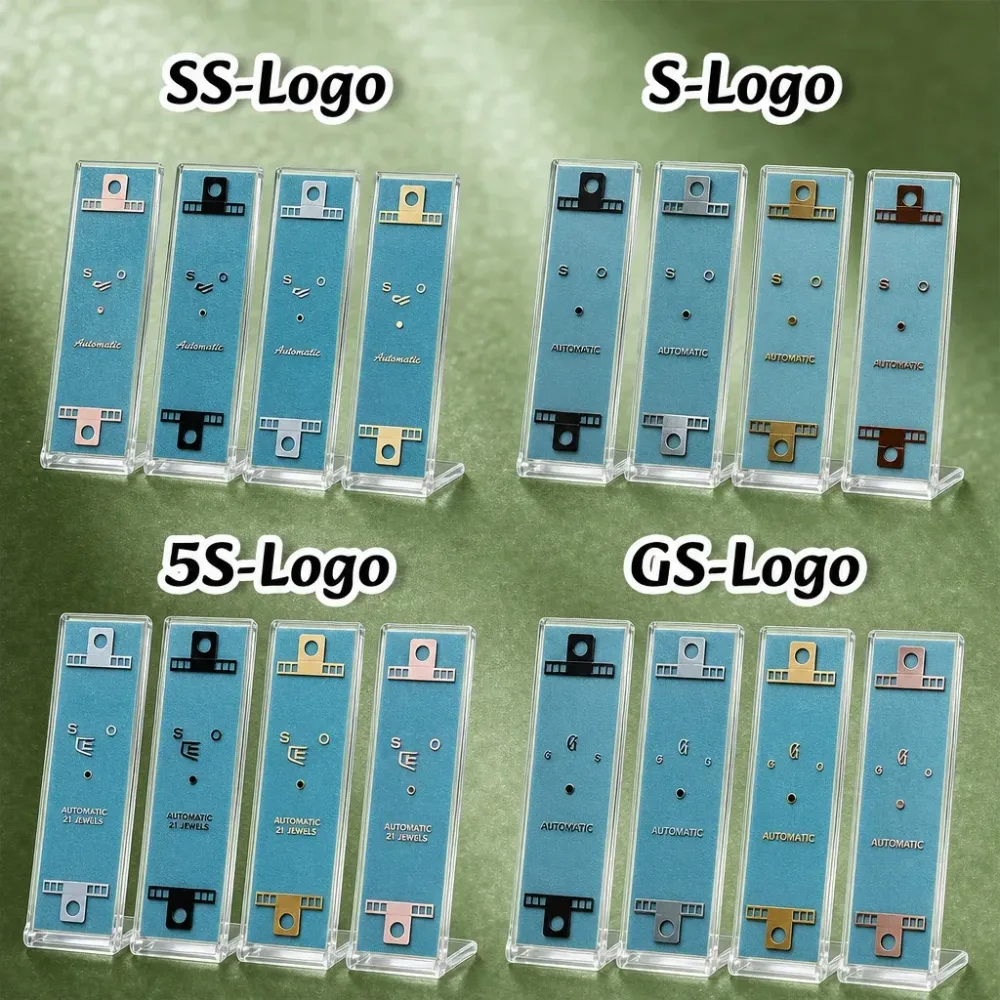 NH S Logo Neuer 3D-Metall-Logo-Aufkleber, geeignet für 27?30 mm flache Zifferblätter, vierfarbiger Aufkleber, Zubehör für die Modifikation von Uhren