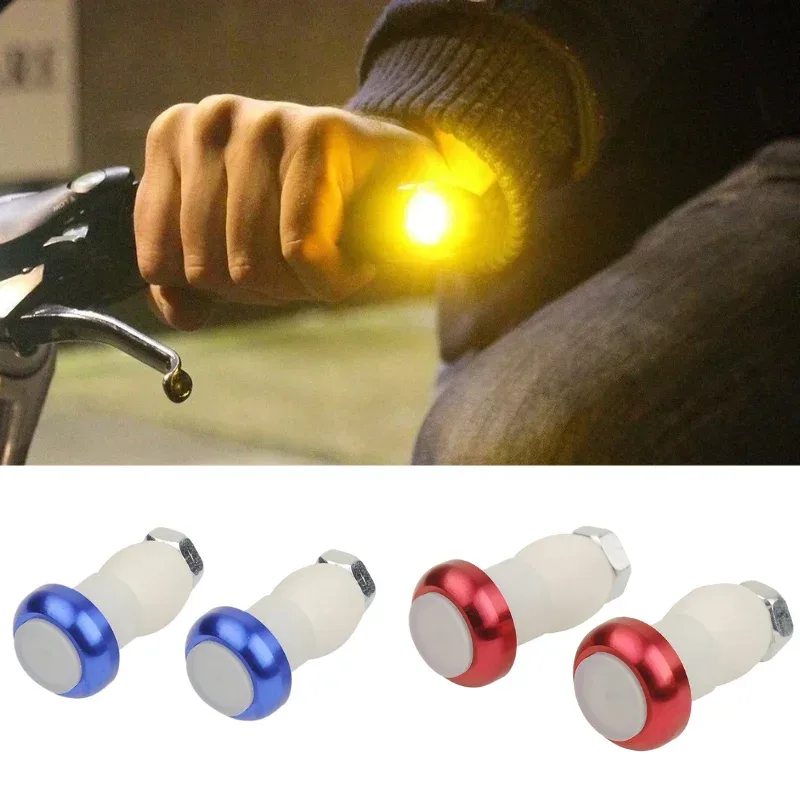 1 paar Sicherheit Radfahren Fahrrad Blinker Griff Bar End Stecker LED Rot Licht Lampe Magnetische Griff Licht XR-Heißer