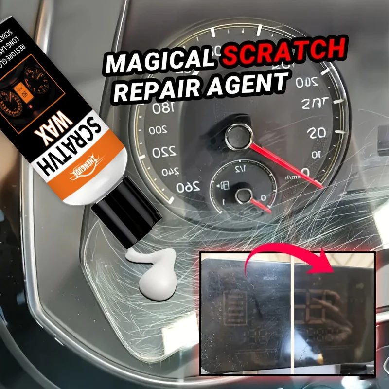 Auto-Kratzer-Reparatur-Wachs, Armaturenbrett-Bildschirm-Kratzer-Reparaturmittel |     Geeignet für verschiedene Kratzerreparaturen an Mittelkonsolen, Helmen, Glas, Acryl und Brillen.