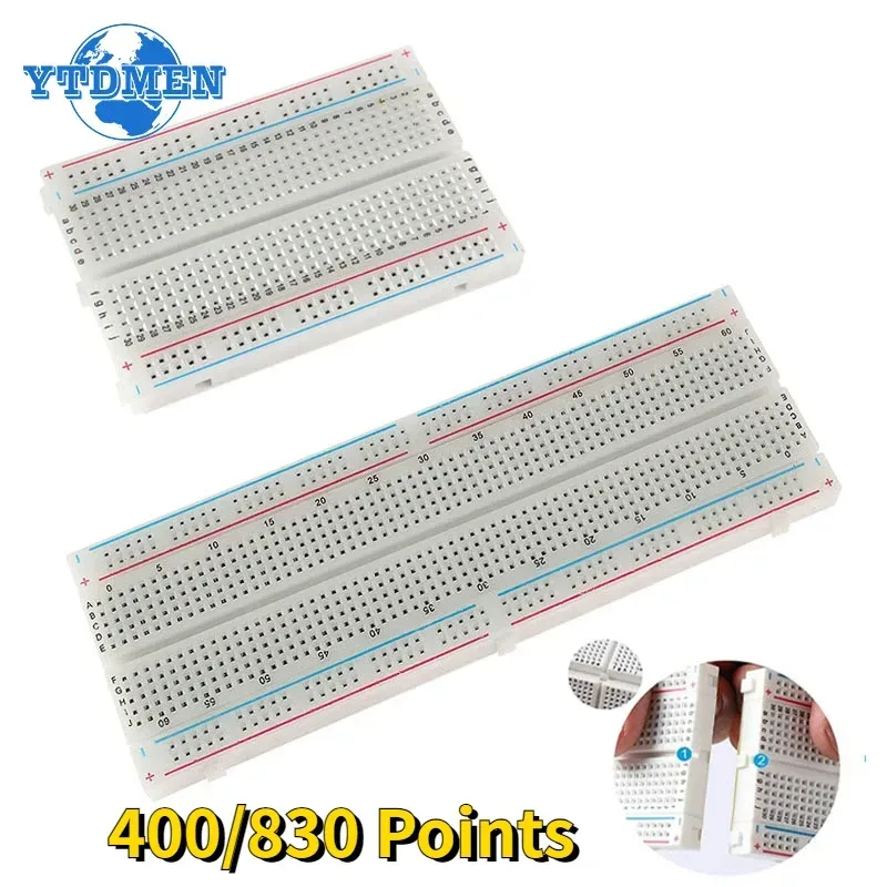 1PCS 400/830 Punkte Breadboard MB-102 Solderless PCB Test Boards 400 Loch Brot Bord MB102 Test Entwickeln DIY
