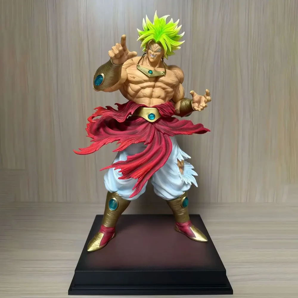 Dragon Ball Z Broly Anime-Figur GK Ssj3 Broli Super Saiyan PVC Actionfigur 21 cm/19,69 Zoll Statue Sammlungsmodell Spielzeug Geschenk