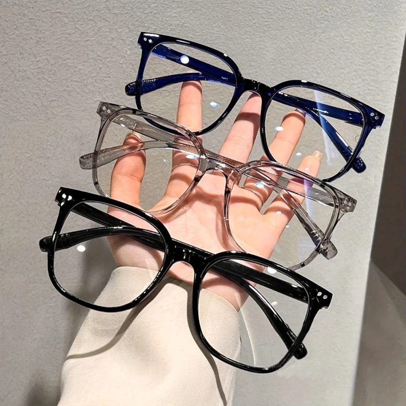Wandern Camping 1/2/3 Stück Anti-Blaulicht-Brille für Damen, einfacher regulärer Brillenrahmen, fertiger Retro-Flachlichtrahmen