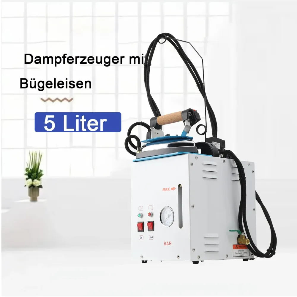 5-Liter-Dampfgenerator-Bügelsystem mit Bügeleisen- und Wassertankanzeige, industrielle Hochleistungs-Bügeleisen-Hängeflasche, 2250 W, 220 V