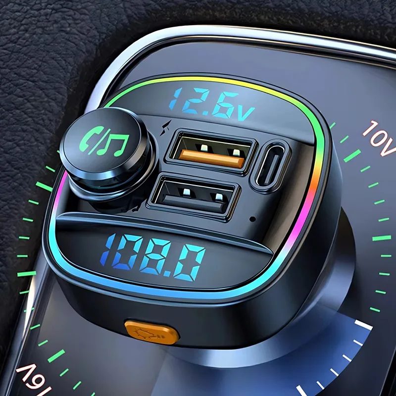 Bluetooth 5.0 FM-Transmitter Freisprecheinrichtung Autoradio Modulator MP3-Player mit 22,5 W USB Super Quick Charge Adapter für Auto