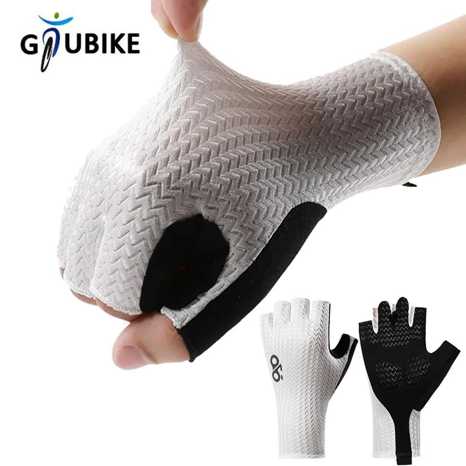 GTUBIKE Sommer Atmungsaktive Halbfinger Radfahren Handschuhe Ultraleicht Rennrad Handschuhe Anti-Slip Silikon Pad Kühlung Sport Ausrüstung