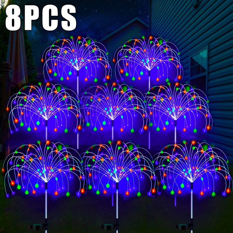 LED Solar Feuerwerk Lampe Outdoor Garten Dekor Pathway Lichterkette Wasserdicht Weihnachten Hof Balkon Terrasse Rasen Solar Licht