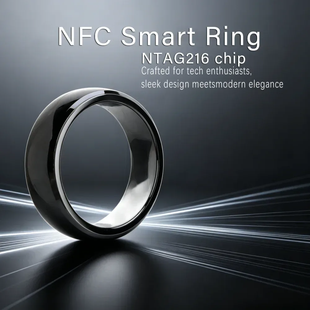 NFC Smart Ring NTAG216 IC RFID Wiederbeschreibbar ISO14443A/B & ISO15693 IP68 Wasserdichter Keramikring für Zugangskontrolle & Anwesenheitserfassung
