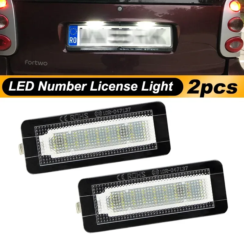2 stücke Auto LED Kennzeichen Anzahl Licht Lampe Fehler Kostenloser Für Benz Smart Fortwo Coupe Cabrio 450 451 W450