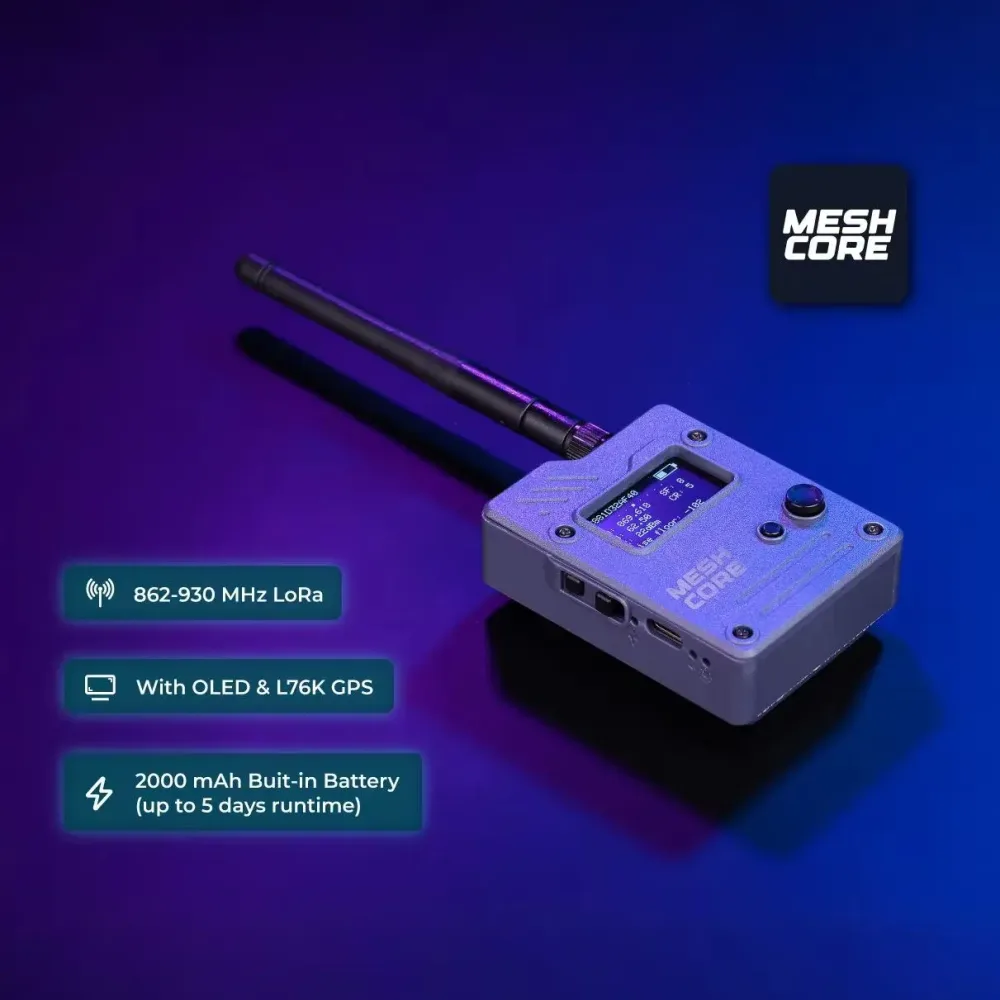 MeshCore Wio Tracker L1 Pro 868MHz 915MHz LoRa IoT Netzunabhängiges Sicheres Textkommunikationsgerät, OLED L76K GPS, Wiederaufladbare Batterie