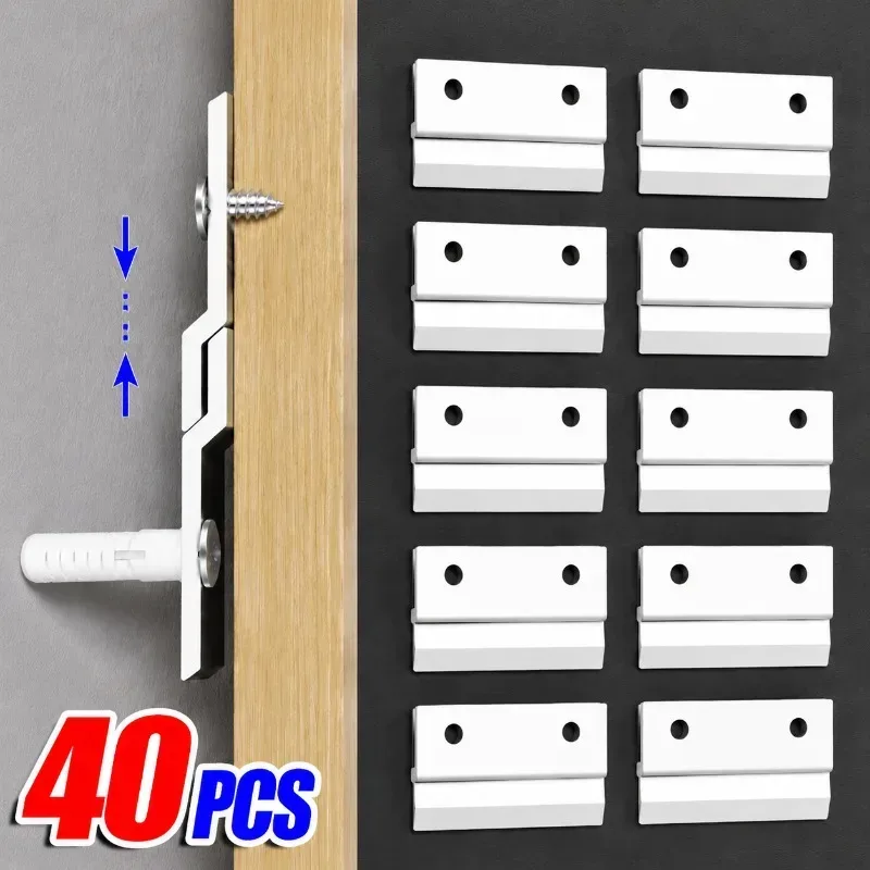 2/40 Stück Aluminium-Bilderleisten, Z-förmige Wandhalterung, Schwerlast-Flush-Mount-Verbinder für Spiegel und Whiteboards