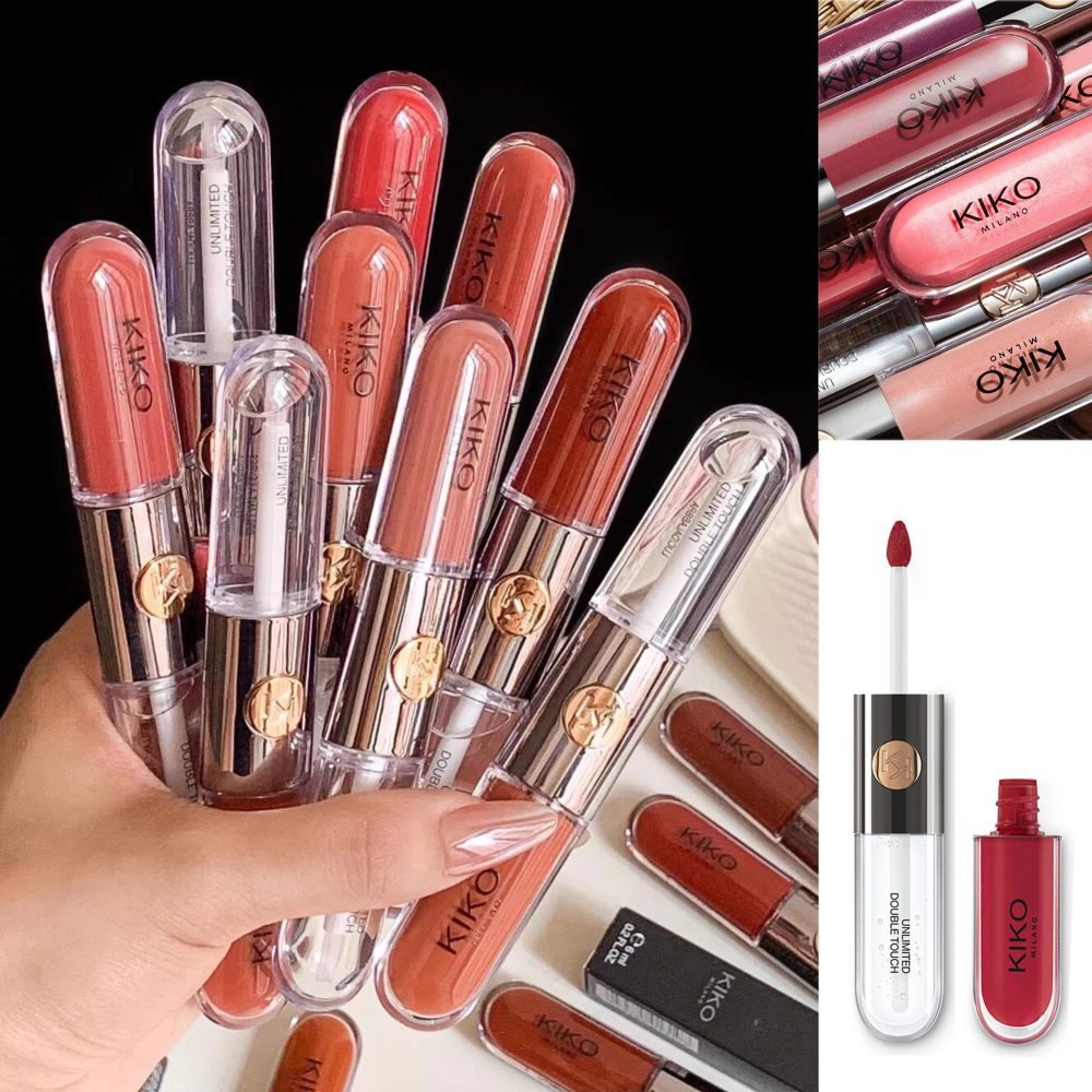 Neuer Kiko Doppelkopf-Lippenstift Transparenter Spiegel-Lipgloss Nicht Verblassender Öl-Lipgloss Sexy Reichhaltiger Lipgloss Milchtee-Bohnenpaste Nude Make-up