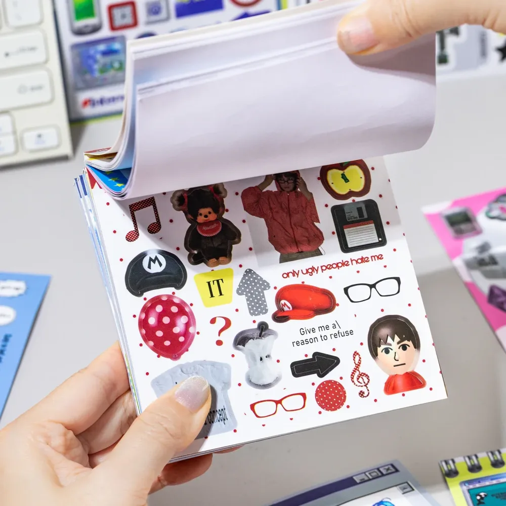 20 Blatt Japanische Kindheitserinnerungen Serie Flash-Film-Stanzsticker-Buch DIY Scrapbook Tagebuch Album Ästhetisches Schreibwaren-Set