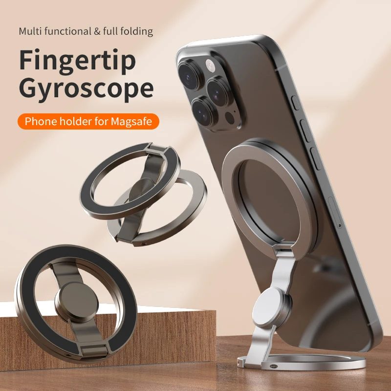 Faltbarer doppelseitiger Handyhalter für Magsafe iPhone 17 16 15 14 13 360 °   Rotationsständer mit starkem Magnet-Fingergriff