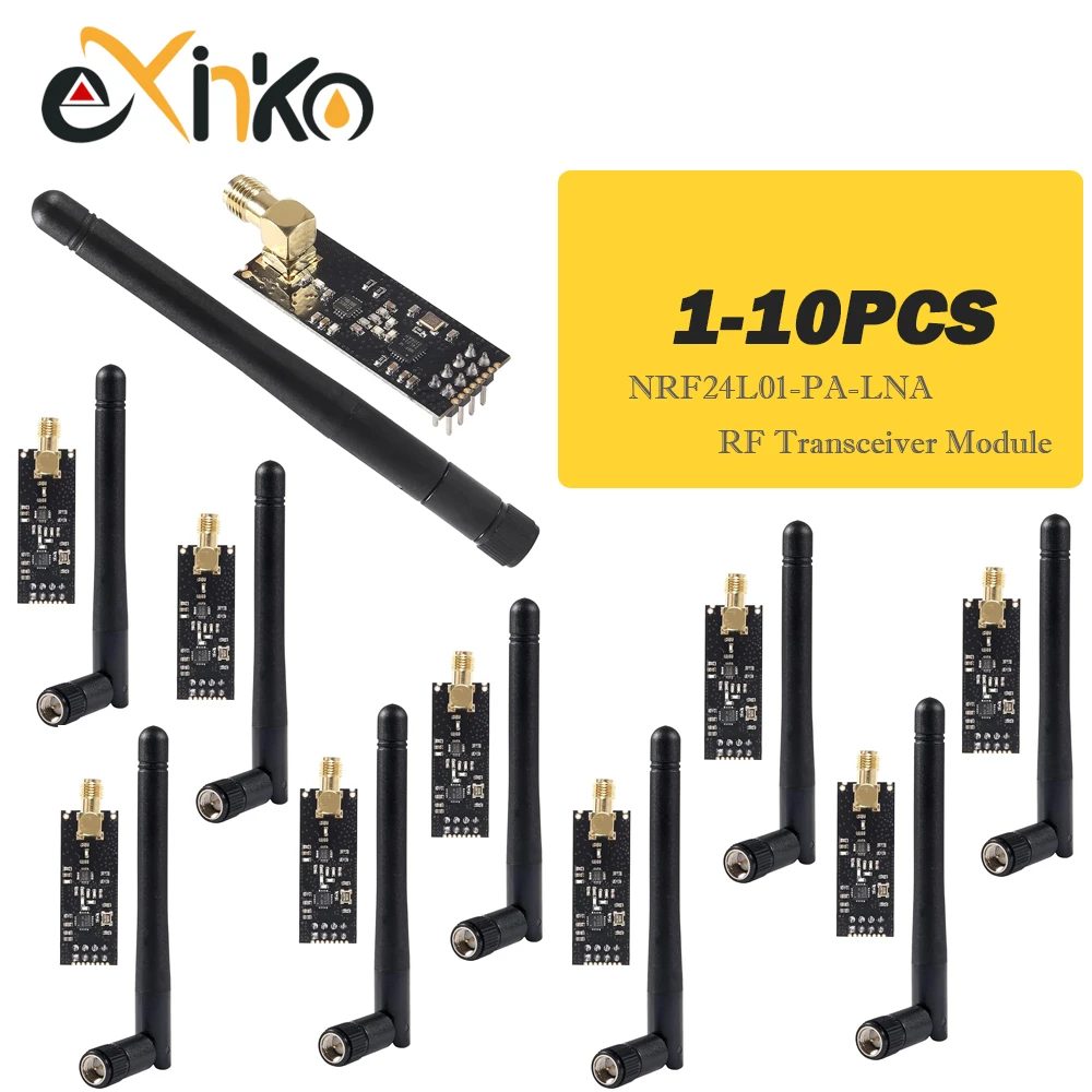 1-10PCS NRF24L01+PA+LNA 2,4G Wireless Modul 1100 Meter Fern mit Antenne
