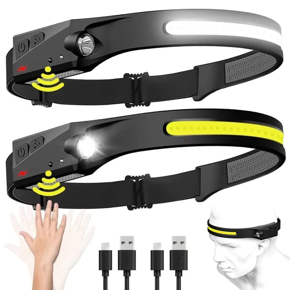 1/2/3PCS LED Induktion Scheinwerfer Camping Suchscheinwerfer USB Aufladbare Scheinwerfer Led Kopf Taschenlampe Arbeit Licht mit Gebaut-in Batterie