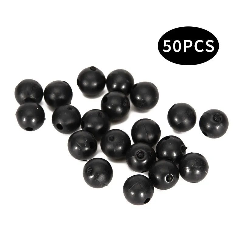 50 stücke Blockieren Perlen Silikon Weiche Anti-kollision Bohnen Runde Big Thing Angeln Set Raum Bohnen Linie Set anti-tan-gle Bohnen 8mm