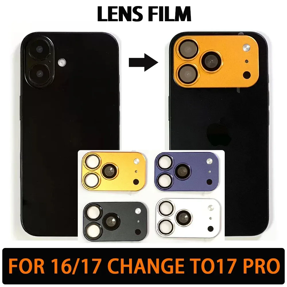 Objektivfolie für iPhone 16/17 zur Umrüstung auf 17 Pro Modifikation Metall-Kameraschutzfolie Gehärtetes Glas & für MagSafe Magnetische Hülle