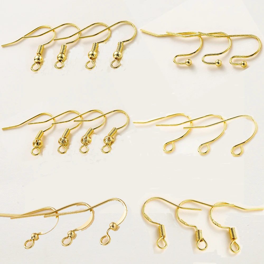 20 teile/los 6 Stile 14K 18K Gold Überzogene Ohrring Drähte Mit Ohr Haken Ohrringe Verschluss Erkenntnisse Liefert Für DIY Schmuck Machen