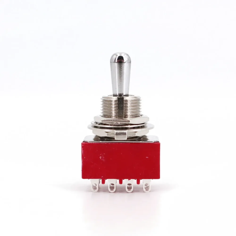 SH T845 Großer Hebel 12-Pin ON-ON-ON 4PDT 12mm Panelmontage-Kippschalter 5A/125VAC für E-Gitarre