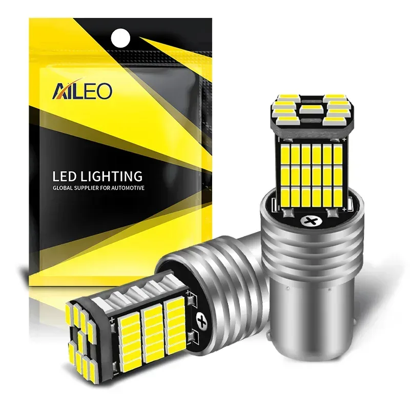 Aileo 2 stücke 1156 BA15S P21W Auto LED Reverse Glühbirne 45 stücke 4014SMD Für VW Passat B5 B6 Golf canbus Auto Lampe Fehler Kostenlose DC 12 V