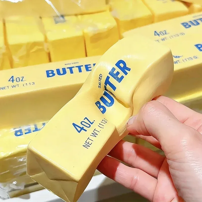 Quetschbarer Butterstab Fidget-Spielzeug Formbar Langsam Zurückfederndes Klebriges Butter-Quetschspielzeug für Erwachsene ASMR Sensorisches Stressabbau-Spielzeug