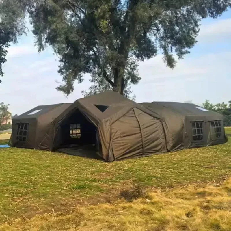 Familien-Outdoor-Zelt Wasserdichtes Aufblasbares Campingzelt für 12 Personen mit Zwei Schlafzimmern & Oxford-Gewebe