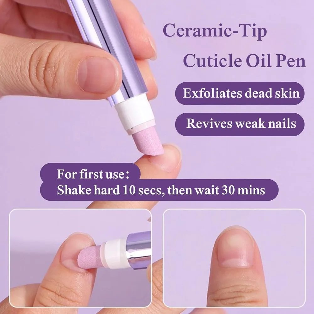 1/2/3PCS 3-in-1 Nagelhautöl Stift DeadSkin Remover Nagelhautschieber Schleifstift mit Keramikspitze Nagelhautentferner Stift Nagelpflegewerkzeug