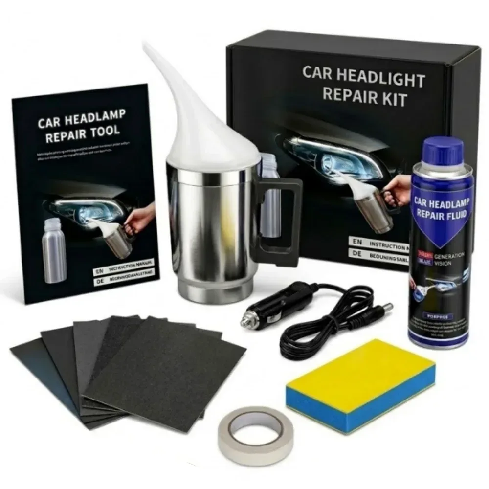 Scheinwerfer-Restaurations-Set 200ML Polymerisationsmittel Auto-Licht-Renovierungsmittel Kratzerentferner Scheinwerfer-Glas-Restaurierungs-Kit