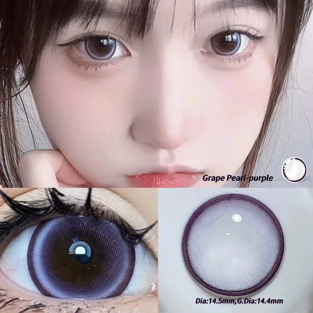 OVOLOOK-2PCS/Paar 14,5mm Linsen Perle Serie Farbe Kontaktlinsen Für Augen Blau Lila Rosa Schwarz Grau Schönheit Schüler Große Linsen