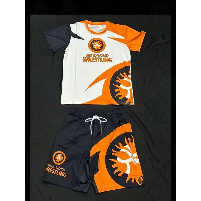 2026 Erwachsenen- und Kinder-Wrestling-Sportset: Schnelltrocknende, atmungsaktive Rashguard-T-Shirts und Shorts für Kampfsport-Training