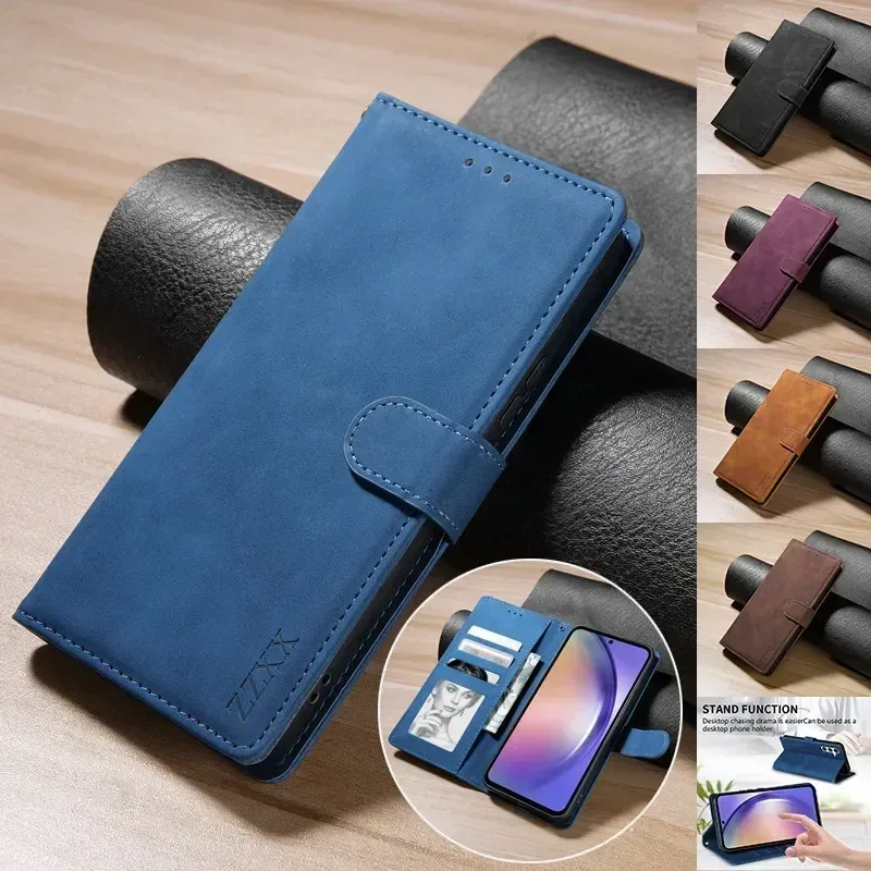 Brieftasche Karte Slot Flip Ledertasche Für Samsung Galaxy A15 A16 A17 A35 A36 A53 A54 A55 A56 S25 Rand S24 Ultra S23 S22 Plus S20 FE