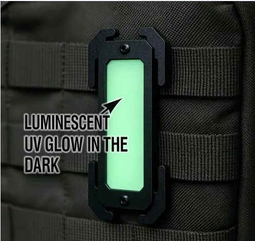 Taktisches Leucht-Klettband, Molle-Befestigungsschnalle, Outdoor-Rucksack Lichtabsorbierendes Panel, Leuchtende Identifikationsplatte