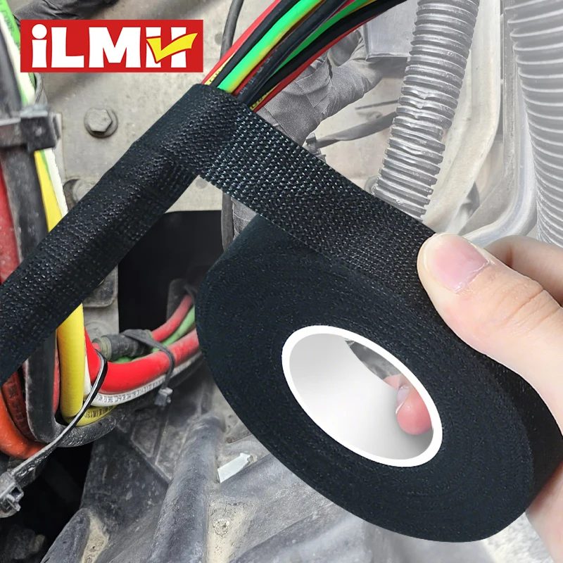 iLMH Hochtemperatur-Kabelbaum-Stoffband, hitzebeständiges Klebeband für Automobilkabelbäume, Motor-Elektroisolierung