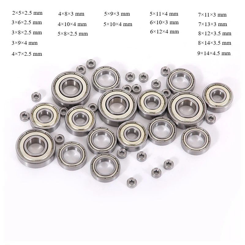 10/50 Stück kleine Lager 2 mm-9 mm Bohrung 3 x 6 x 2,5 5 x 10 x 4 4 x 7 x 2,5 8 x 12 x 2,5 mm MR63 MR105 MR74 MR149 MR85 ZZ Miniaturlager