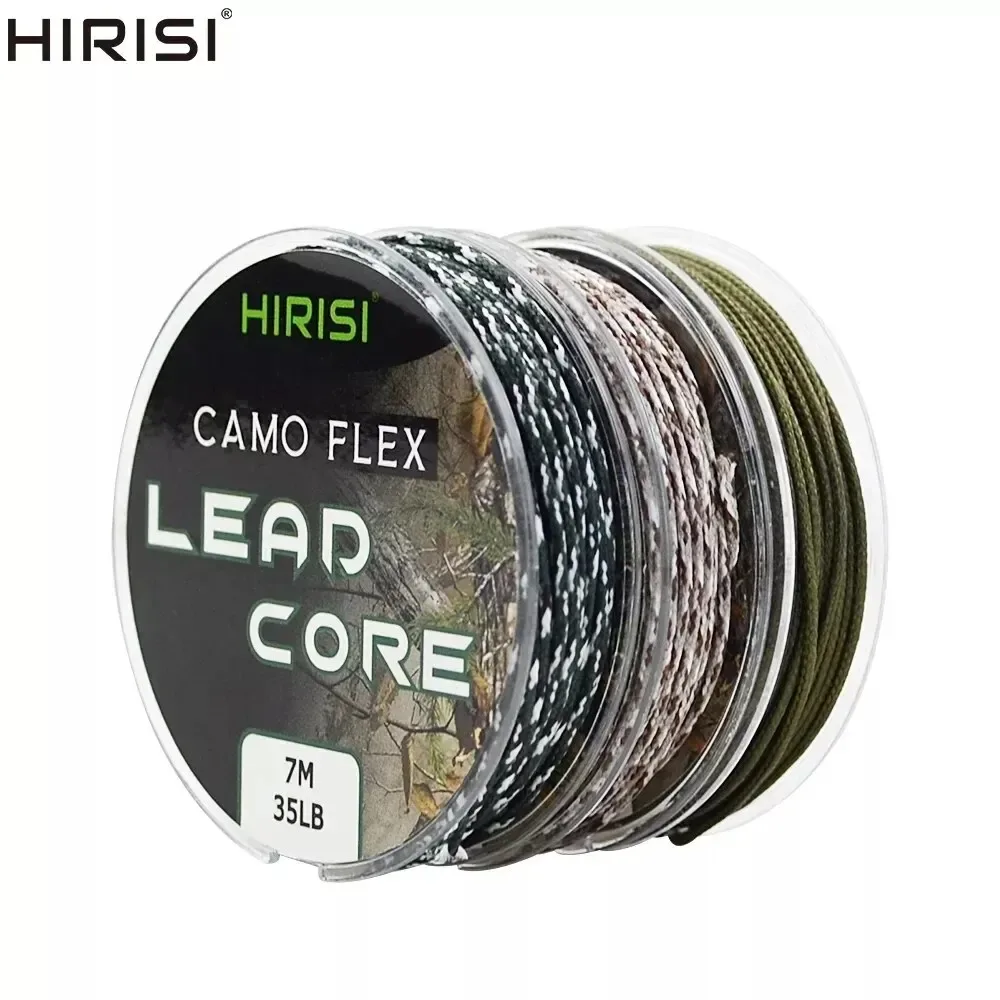 Hirisi 1 Stück 35LB 7M Leadcore Karpfen-Angelschnur Machen Sie Karpfen-Haar-Rigs 3 Farben geflochtene Bleileitung