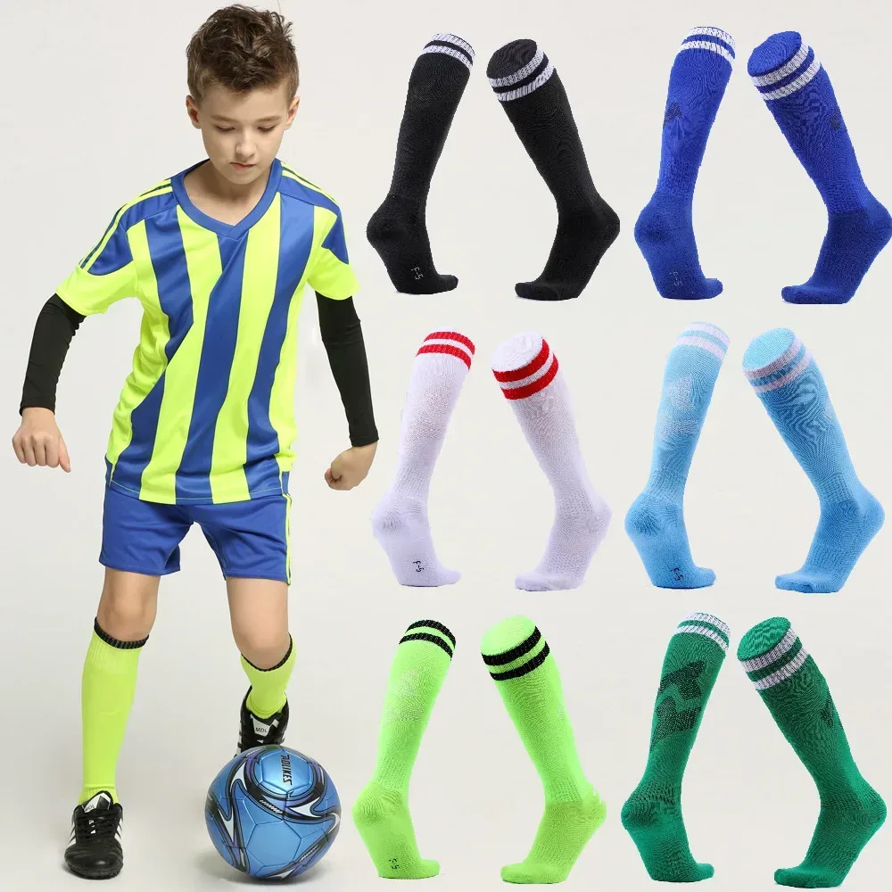 Kinder Fußball Fußball Socken Strümpfe Hohe Qualität Lange Röhre Knie Baumwolle Legging Baseball Laufen Sport Junge Mädchen Kinder Socken