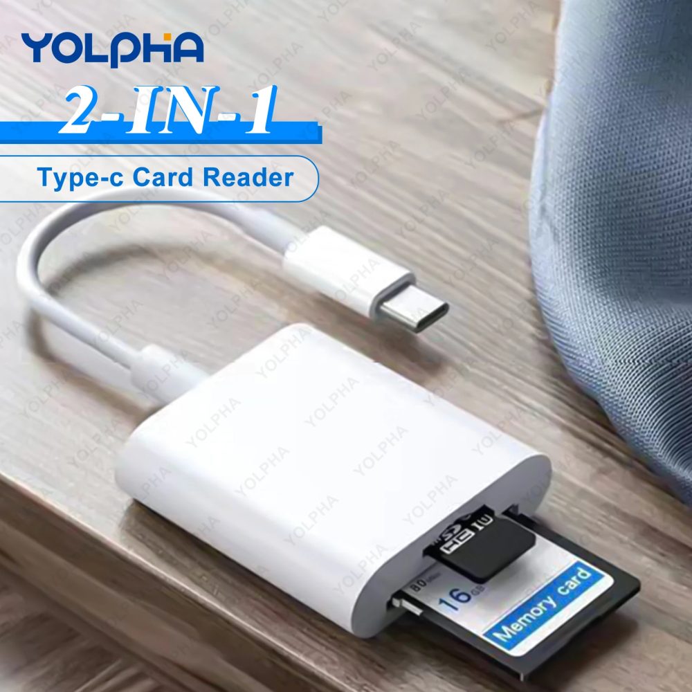 USB-C-Speicherkartenleser Typ C zu SD-TF-Adapter für iPhone 15 Huawei Xiaomi SD-TF-Kartenleser Datenkonverter für Kamerakarten