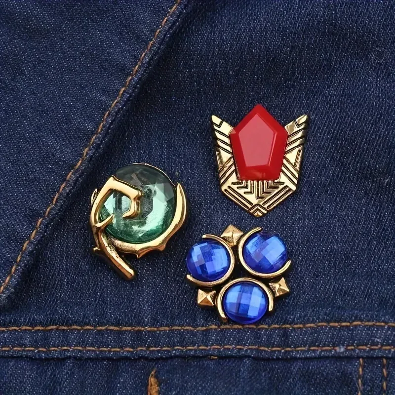 Zeldas Hylian Shield Brosche Pins Majoras Maske Spirituelle Steine Meister Schwert Abzeichen Broschen Anstecknadel Jeans Hemd Tasche Schmuck