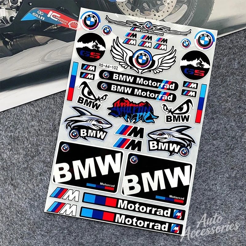 Reflektierende PVC-Aufkleber für BMW Motorrad GS-Serie M Power Motorsport, wasserdichte Aufkleber für Motorradhelm, Laptop-Zubehör