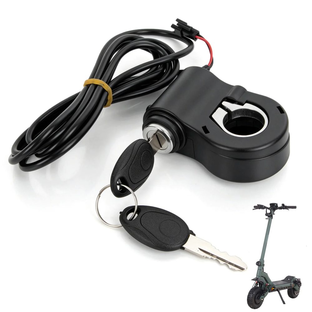 12V-72V E-Bike Zündschloss 2-Draht Zündschalter mit 2 Schlüsseln für Super 73 für Ridstar Q20 Elektro E-Scooter Universal
