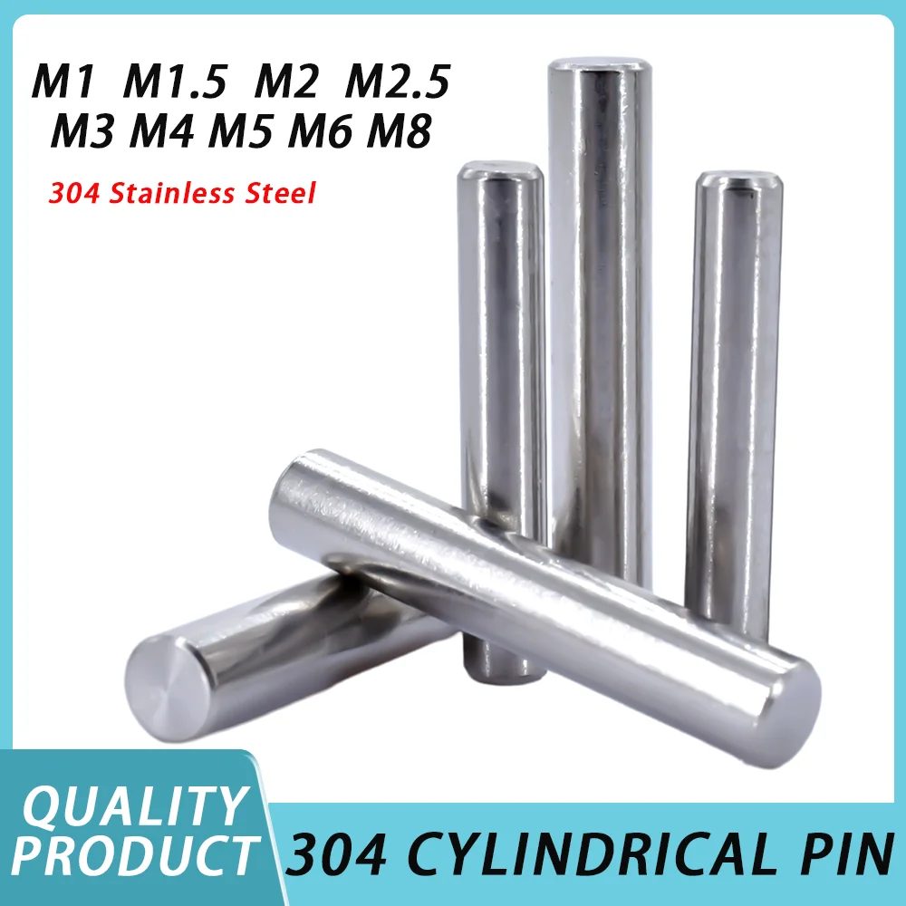 GB119 Zylindrischer Positionierungsstift M1 M1.5 M2 M2.5 M3 M4 M5 M6 M8 M10 304 Edelstahl Fixierstifte Runde Vollstangen