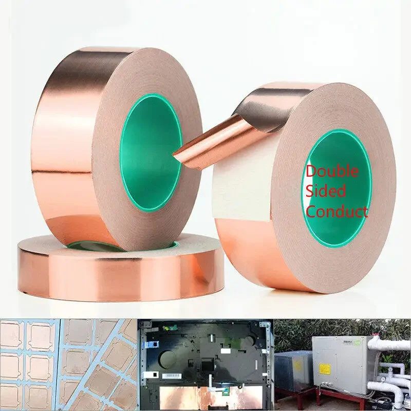 20m doppelseitig leitfähiges Kupfer folien band Klebestreifen Hitzeschild eliminieren emi anti statisches Reparatur band 0,05mm Dicke