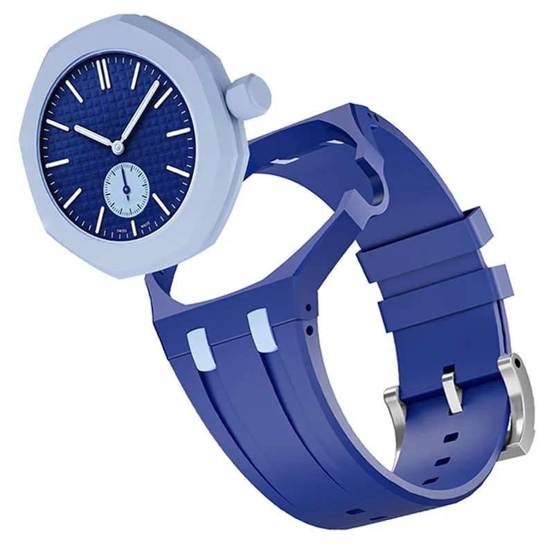2-in-1-PC-Gehäuse + Silikonarmband für Swatch X AP Royal Pop Taschenuhr, umwandelbar in Armbanduhr, integriertes Modifikationszubehör