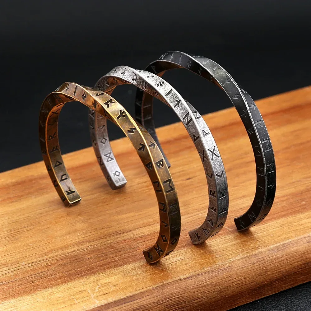 Mode 316L Edelstahl Mobius Öffnung Armband Viking Runen Armbänder für Männer Frauen Nordic Pagan Amulett Talisman Schmuck