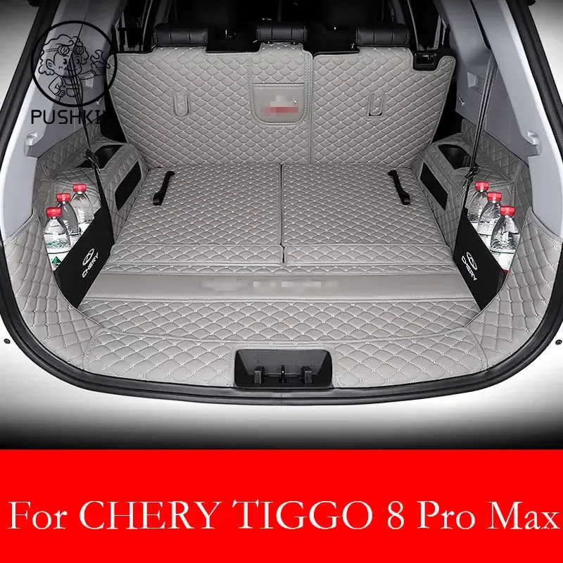 Für CHERY TIGGO 8 Pro Max 2025 2026 Kofferraummatte Innenraum-Teppich PU-Leder Kofferraumunterlage Mattenabdeckung Auto-Styling Zubehör