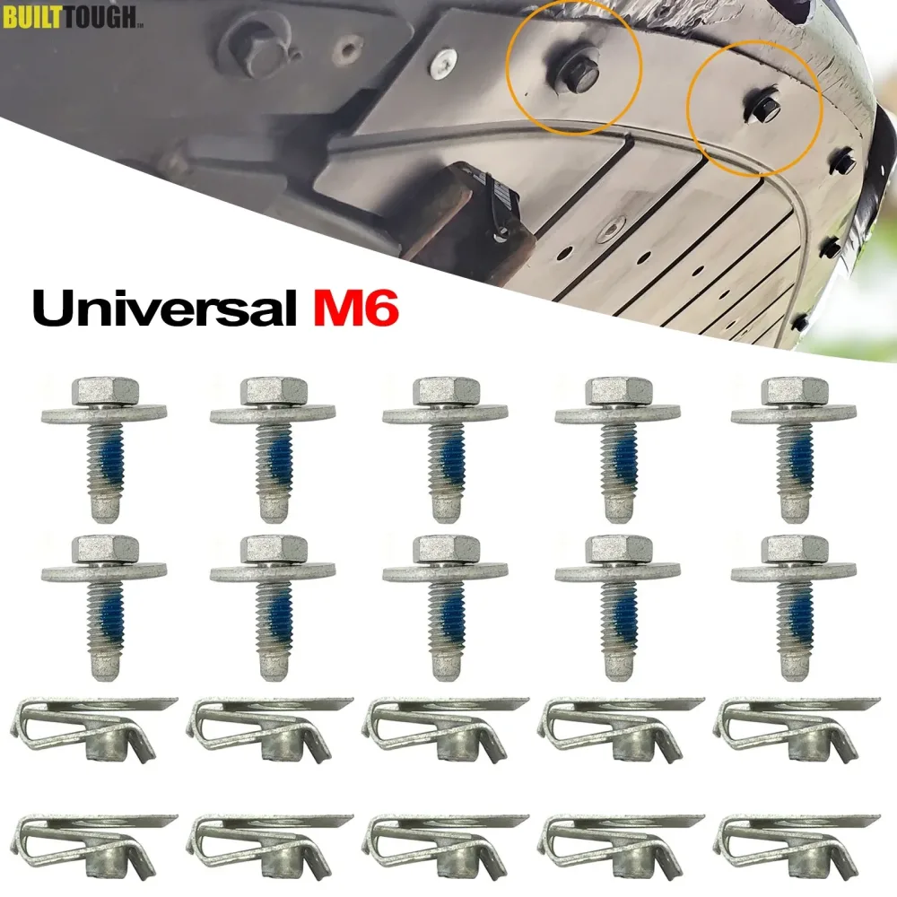 20 stücke/10 satz Universal Unter Motor Abdeckung Unterboden Clips M6 Körper Bolzen U-mutter Schrauben Retainer Splash schild Schutz