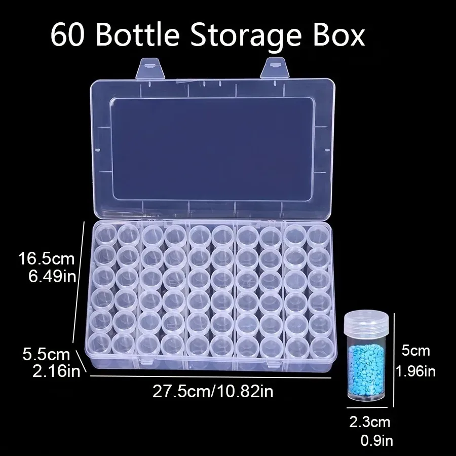 1 Stück 24/38/48/60/80 Fächer Kunststoff Aufbewahrungsbox, DIY Diamant Malerei Perlen Charms Schmuck Zubehör Organizer Box