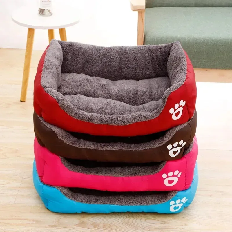 Pet Großen Hund Bett Warme Haus Candy-farbigen Quadratischen Nest Pet Kennel Für Small Medium Large Hunde Katze Welpen plus Größe Hund Körbe